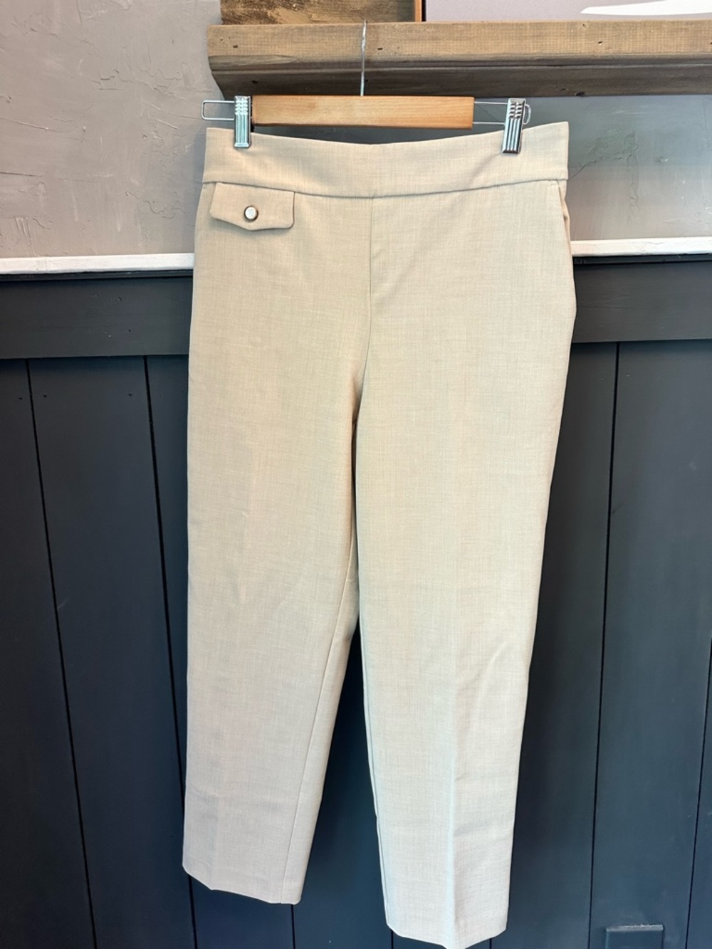 Rachel Zoe Taupe Elastic Waist Women's Ankle Dress Pants size 8